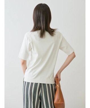 AMERICAN HOLIC ５分袖リブニットプルオーバー Off White