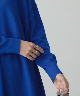 AMERICAN HOLIC バイパチＶネックロングニットプルオーバー Blue