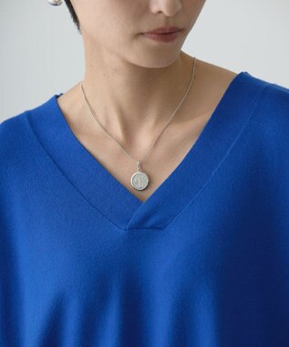 AMERICAN HOLIC バイパチＶネックロングニットプルオーバー Blue