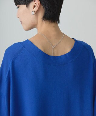 AMERICAN HOLIC バイパチＶネックロングニットプルオーバー Blue
