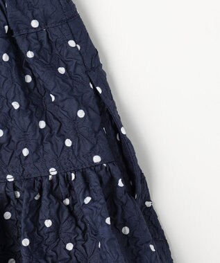 ANY KIDS 【洗濯機可能】バルーン ドットスカート ネイビー