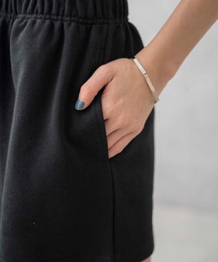 WEGO 【ウエストゴム】スウェットイージーショートパンツ ブラック