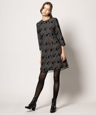 TOCCA SPANGLE OF FLOWER ドレス ブラック系5