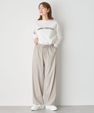 ANY ジョーゼットロゴプリントTシャツ オフ