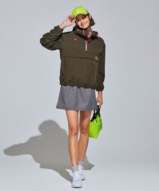 PW CIRCULUS 【 伸縮性あり 】【WOMEN】シャーリングアノラック ブルゾン カーキ系