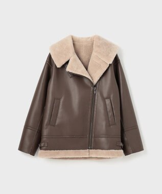 GRACE CONTINENTAL フェイクムートンフライトジャケット ブラウン