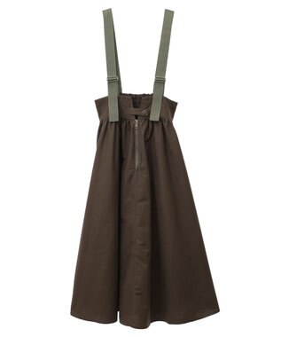 Green Parks ・ＤＯＵＢＬＥ　ＦＬＡＧＳサスペンダーミリタリースカート Khaki