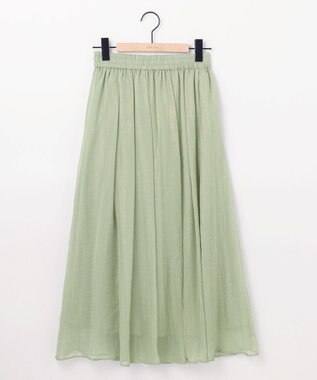 SHARE PARK LADIES 箔プリントフレアスカート オリーブ系