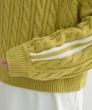 Green Parks ・ｓｗｉｎｇ　ｂｙ　ラインケーブルタートルニット Yellow