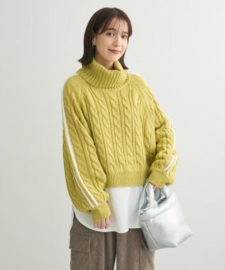 Green Parks ・ｓｗｉｎｇ　ｂｙ　ラインケーブルタートルニット Yellow