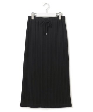 23区 【SLOW/洗える】ランダムリブフライス スカート ブラック系