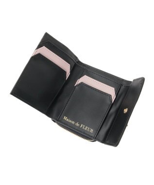 Maison de FLEUR リボンビジューウォレット Black