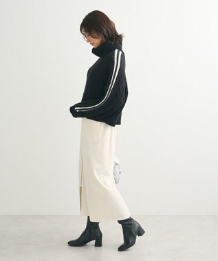 Green Parks ・ｓｗｉｎｇ　ｂｙ　ラインケーブルタートルニット Black