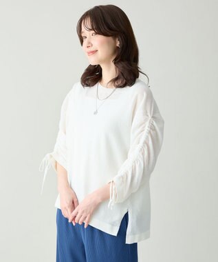 ANY シアーシャーリングスリーブニット エクリュ