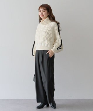 Green Parks ・ｓｗｉｎｇ　ｂｙ　ラインケーブルタートルニット Off White