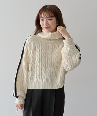 Green Parks ・ｓｗｉｎｇ　ｂｙ　ラインケーブルタートルニット Off White