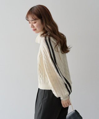 Green Parks ・ｓｗｉｎｇ　ｂｙ　ラインケーブルタートルニット Off White