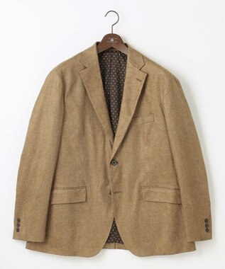 JOSEPH ABBOUD 【キングサイズ・ストレッチ】ヘリンボンスウェード ジャケット キャメル系