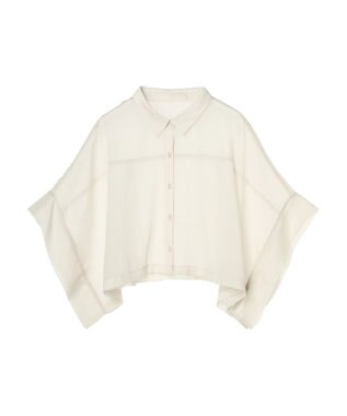 Green Parks ・ＥＬＥＮＣＡＲＥ　ＤＵＥ　ラメシフォンショートシャツ Ivory