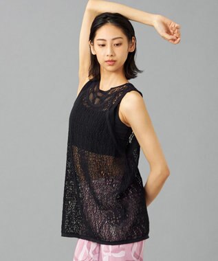 Chacott 【ノーソーイングニット】ランダムメッシュニットタンクトップ