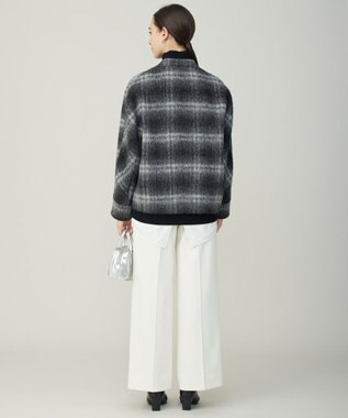 ICB ウールシャギーブルゾン ブラックチェック