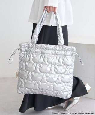 earth music&ecology 【予約】リラックマ×earth シルエットキルトトートバッグ シルバー