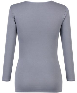 Wing あったかインナー 綿100％(肌側) 軽い ネックせまめ 8分袖 長袖 秋 冬 EL2950 ウイング／ワコール グレー