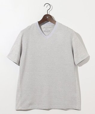 JOSEPH ABBOUD 【オーガニックコットン使用・日本製】JOEコットンサッカー Vネック Tシャツ ライトグレー系7