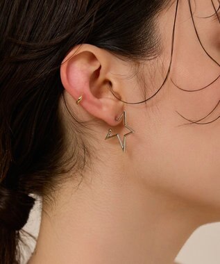 Phoebe 〈金属アレルギー対応〉スターフープピアス　シルバー/ニッケルフリー シルバー