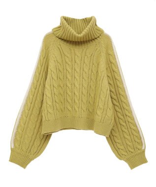 Green Parks ・ｓｗｉｎｇ　ｂｙ　ラインケーブルタートルニット Yellow