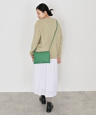 Hekhèr Le Style de Vie 新色追加【日本製】シュリンクレザー スクエアショルダーバッグ グリーン