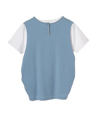 CRAFT STANDARD BOUTIQUE ＳＥＴ　カットプルオーバー＋ニットベスト Sax