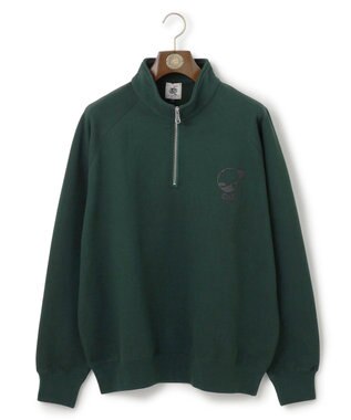 J.PRESS MEN 【AaronChang】【UNISEX】ワンポイントハーフジップ スウェットシャツ グリーン系