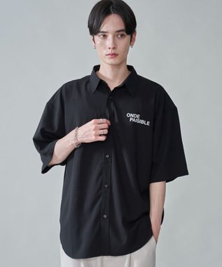 WEGO アムンゼンフォトプリントBIGシャツ（SS） ブラック