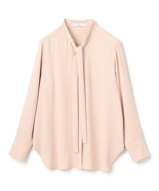 BEIGE， 【洗える・L-size】EVA / ボウタイロングスリーブブラウス Nude