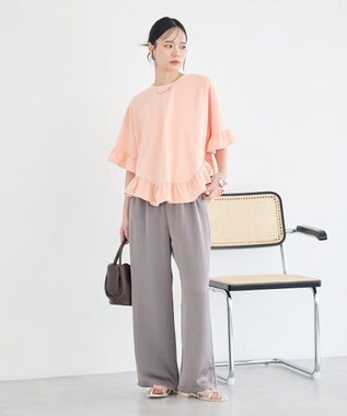 earth music&ecology ピグメントフリルTシャツ Pink
