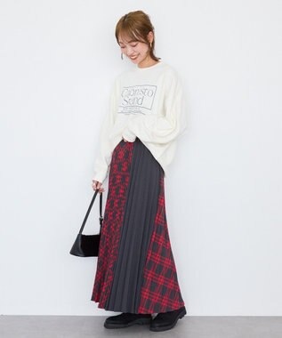 AMERICAN HOLIC 【選べる丈】アソートチェックプリーツスカート Red