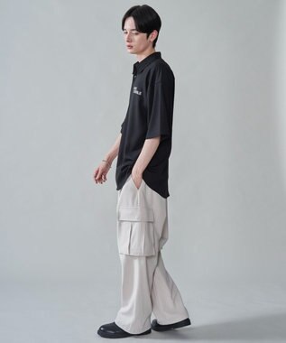 WEGO アムンゼンフォトプリントBIGシャツ（SS） ブラック