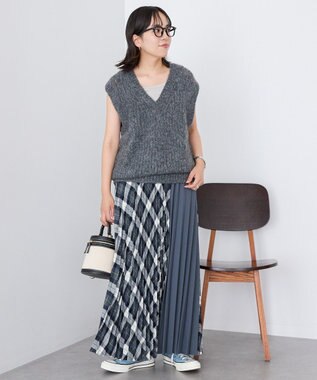 AMERICAN HOLIC 【選べる丈】アソートチェックプリーツスカート グレー