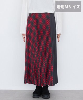 AMERICAN HOLIC 【選べる丈】アソートチェックプリーツスカート Red