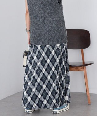 AMERICAN HOLIC 【選べる丈】アソートチェックプリーツスカート グレー
