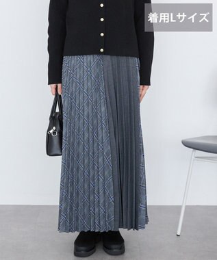 AMERICAN HOLIC 【選べる丈】アソートチェックプリーツスカート ブルー