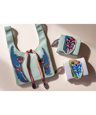 tsumori chisato CARRY 花ししゅう ハンドバッグ ミニバッグ お財布バッグ グリーン