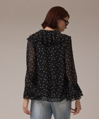 GRACE CONTINENTAL ラッフルドットトップ ブラック