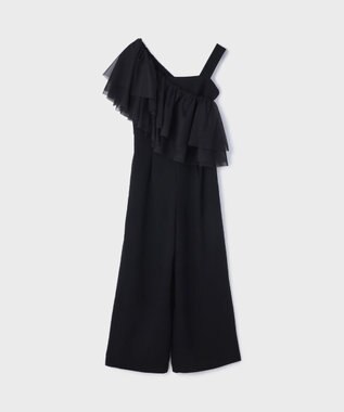 GRACE CONTINENTAL フリルケープサロペット ブラック