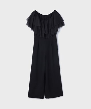 GRACE CONTINENTAL フリルケープサロペット ブラック