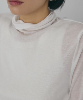 AMERICAN HOLIC シアーテレコタートルネックプルオーバー Off White