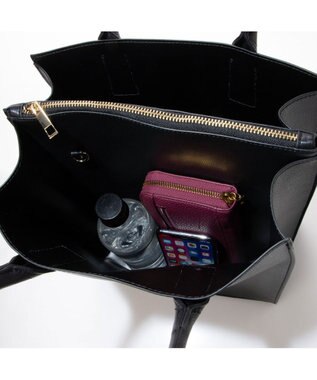 LA BAGAGERIE 【MONICA】アコーディオンスクエアトートM ブラック