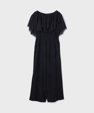 GRACE CONTINENTAL フリルケープサロペット ブラック