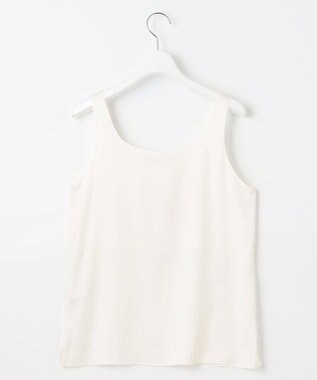 自由区 【洗える・XSサイズあり】ECOサテンインナー タンクトップ アイボリー系